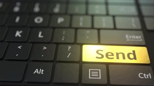 Black Computer Keyboard and Gold Send Key
