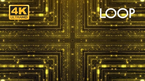 Golden Shimmering Particle Lines Festive Background Loop