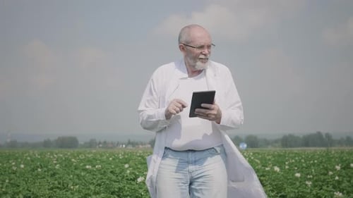 Agronomist Using A Digital Tablet
