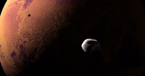 Phobos et Deimos autour de Mars