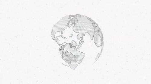 Minimalist Rotating Wireframe Earth Globe Animation