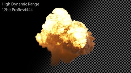 Realistic Large Fire Explosion Alpha Channel Element