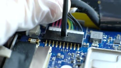 Close Up Of Circuit Board Wire Disconnection