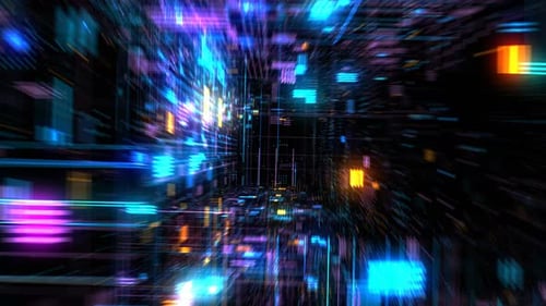 Futuristic HUD tunnel seamless VJ loop.