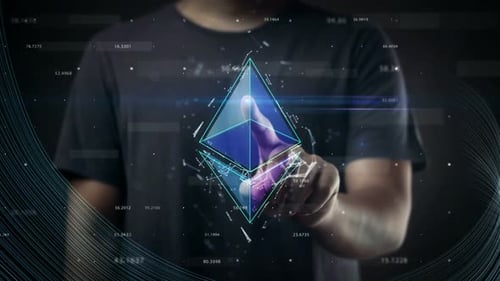 Futuristic Ethereum Cryptocurrency Logo Reveal Animation