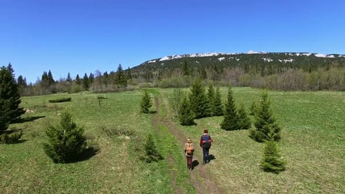 Aerial of Couple Enjoying View