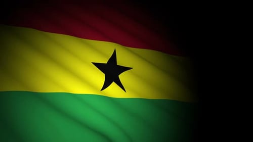 Elegant Waving Ghana Flag Animation Seamless Loop