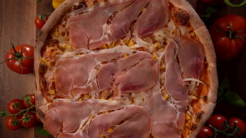 Pizza with Ham and Corn 03