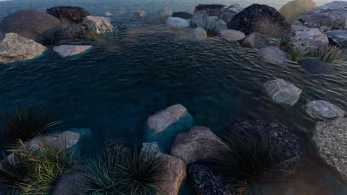 Tropischer Fluss mit klarem Wasser 2K