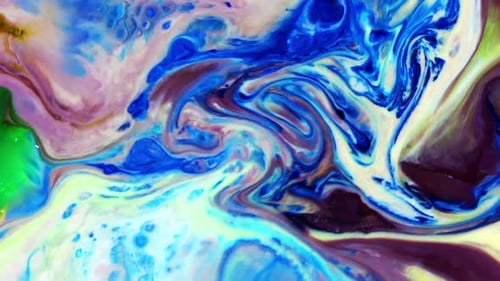 Abstract Paint Swirls in Vibrant Colors