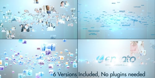 Multi Video & Text & Icons Stylish Logo