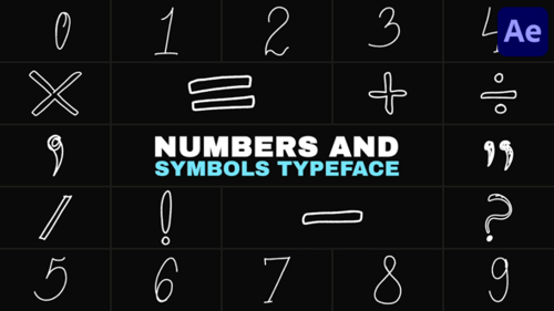 Numbers And Symbols Typeface | After Effects