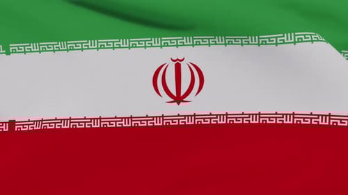 Iran Flag Waving Seamless Loop
