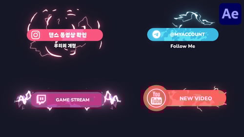 Electro Social Media Lower Thirds for After Effects