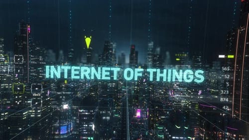 Digital Abstract Smart City Iot Title