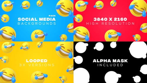 Looped 3D Crying Laughing Emoji Backgrounds for Social Media