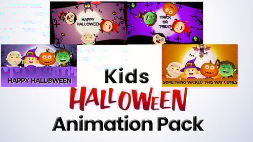 Cute Halloween Kids Cartoon Character Animation Pack