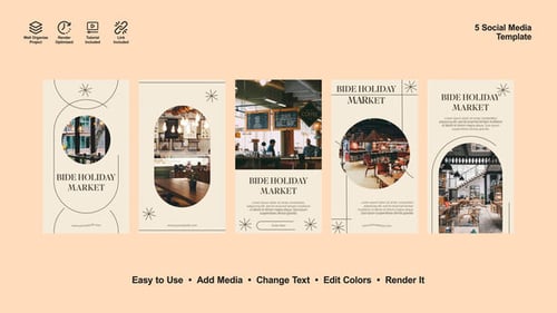 Minimal Business Instagram Stories Pack for Restaurant Promotion