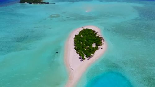 Aerial drone panorama of seashore beach break by lagoon with sand background