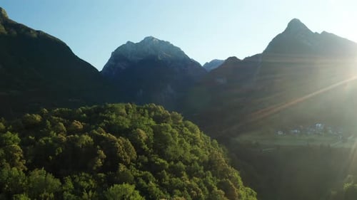 Drone Flight Over Mountain Forests