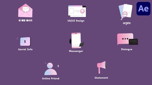 Web UI Icons And Titles for After Effects