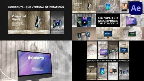 Computer Smartphone Tablet Mockup for After Effects