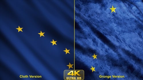 Modern Waving Alaska State Flag Animation