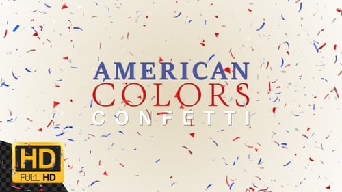 Red White Blue Confetti Falling Overlays