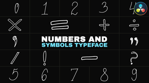 Numbers And Symbols Typeface | DaVinci Resolve