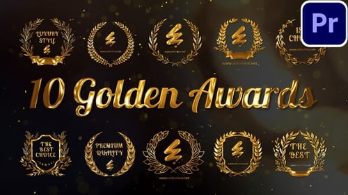 10 Golden Awards MOGRTs For Premiere Pro
