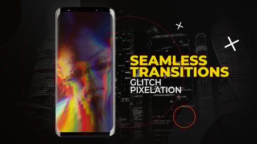 Dynamic Glitch Pixelation Transitions for Video Editing