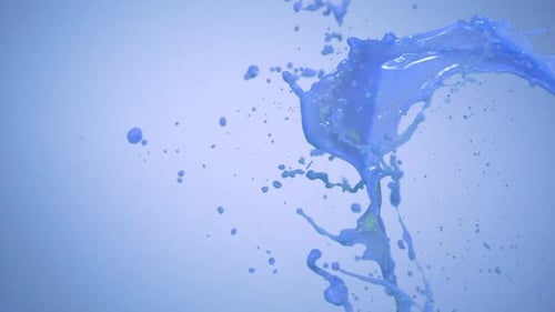 Abstract Shot of Blue Liquid Splashing
