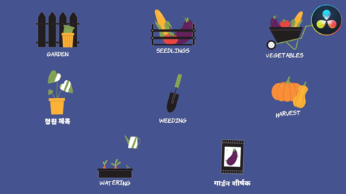 Gardening And Growing Icons And Titles for DaVinci Resolve