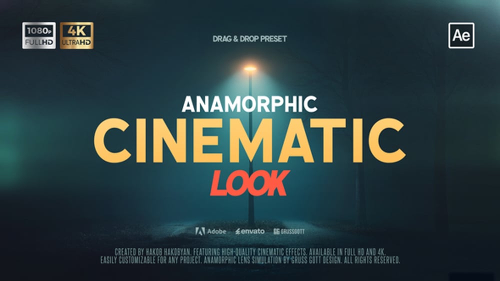 Cinematic Anamorphic Film Look Effects Pack, Elements ft. cinematic ...