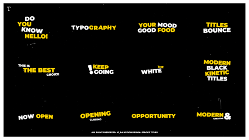 Kinetic Glitch Text & Outline Title Animations