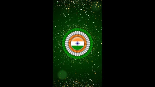 Patriotic India Flag Rosette Spinning Celebration Background