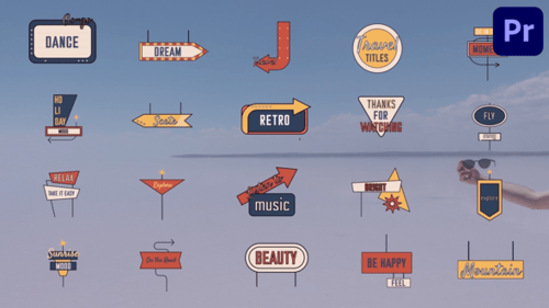 Retro Animated Signboard Titles for Travel Videos