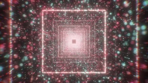 Un tunnel lumineux de carrés orange