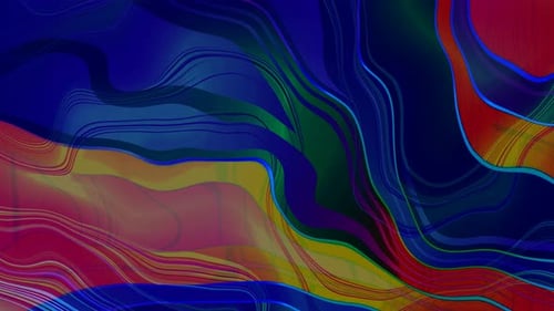 Colorful Abstract Fluid Lines Organic Looping Background Animation