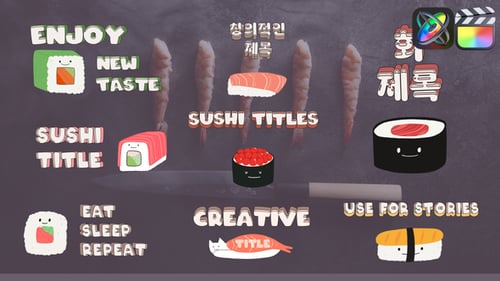 Cartoon Sushi Titles for FCPX
