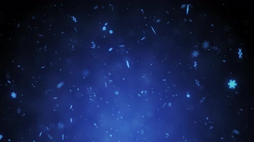 Seamless Falling Snowflakes Winter Blue Background Loop