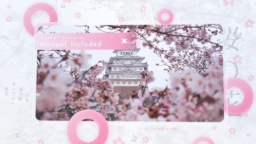 Elegant Sakura Photo Slideshow with Geometric Accents
