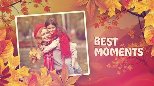 Autumn Photo Slideshow with Falling Leaves and Forest Background