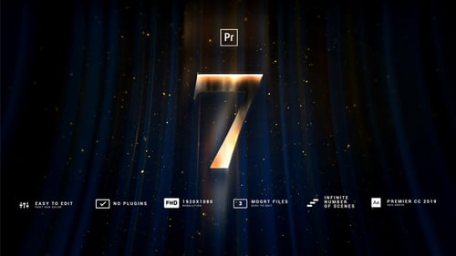 Elegant Golden Cinematic Countdown with Sparkling Particles