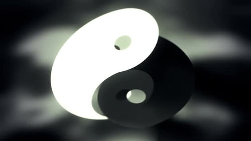 Rotiert um schwarze und weiße Blätter, die das Yin-Yang-Symbol bilden. Loopbar.
HD