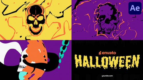 Abridor de calaveras de Halloween para After Effects