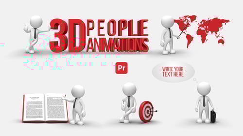 3D People Animations 1 for Premiere Pro - Realistic Character Motion Library Template