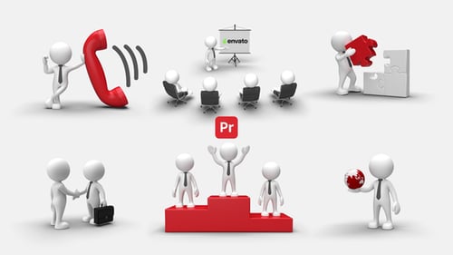 3D People Animations 5 for Premiere Pro - Realistic Character Motion Library Template