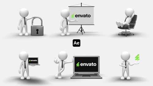 3D People Animations 7 - Realistic Character Motion Library Template