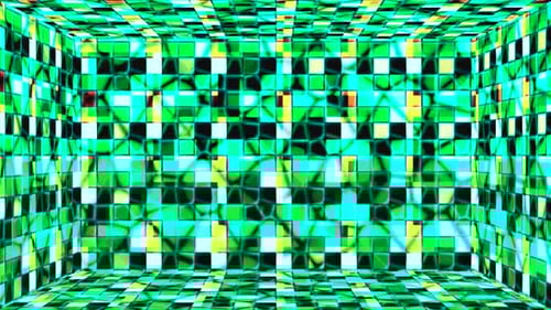 Animated Abstract Glowing Geometric Squares Room Background